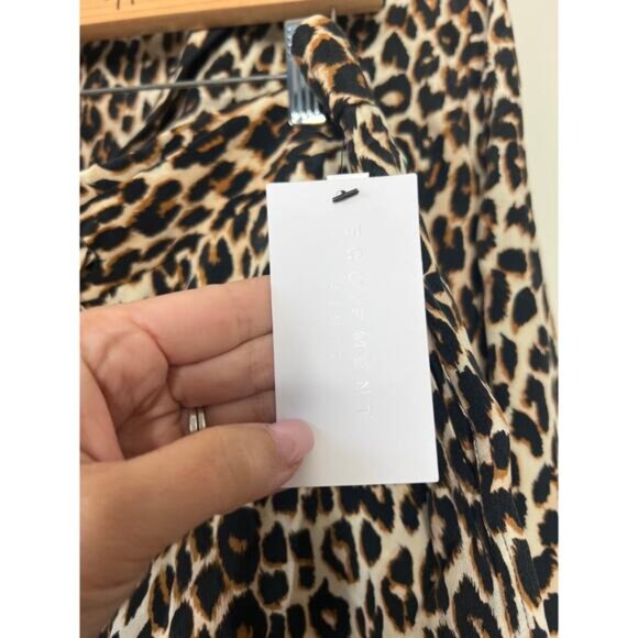 NWT Equipment Lillian Leopard Silk Pajama Set Long Sleeve Sleepwear Brown Size:M - Picture 4 of 8